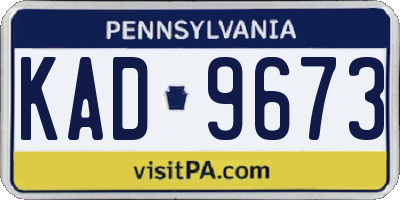 PA license plate KAD9673