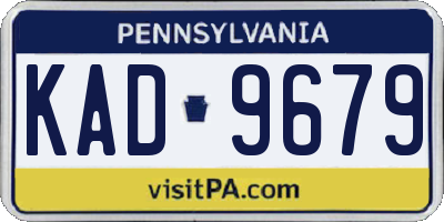 PA license plate KAD9679