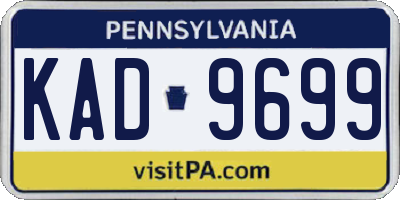 PA license plate KAD9699