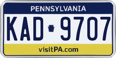 PA license plate KAD9707