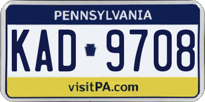 PA license plate KAD9708
