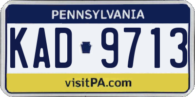 PA license plate KAD9713