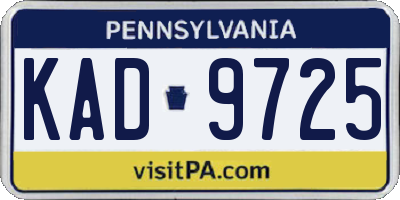 PA license plate KAD9725