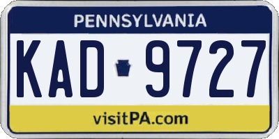 PA license plate KAD9727