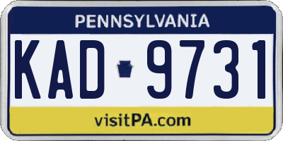 PA license plate KAD9731