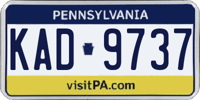 PA license plate KAD9737