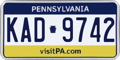 PA license plate KAD9742
