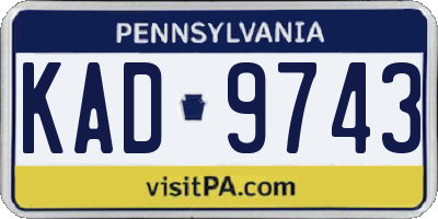 PA license plate KAD9743