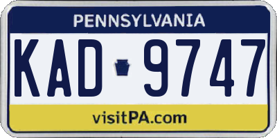 PA license plate KAD9747