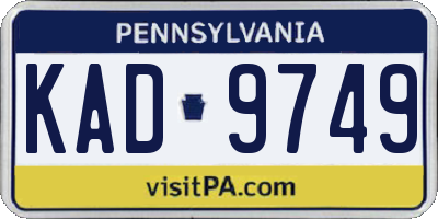 PA license plate KAD9749