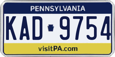 PA license plate KAD9754