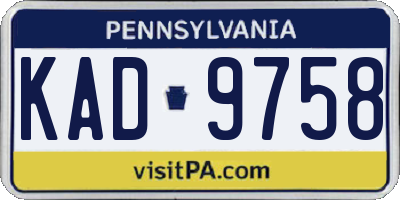 PA license plate KAD9758