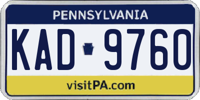 PA license plate KAD9760