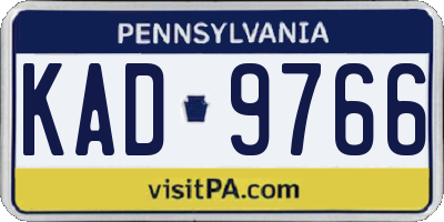 PA license plate KAD9766