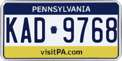 PA license plate KAD9768