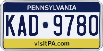 PA license plate KAD9780