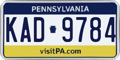 PA license plate KAD9784