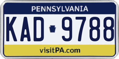 PA license plate KAD9788