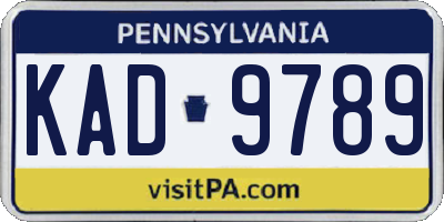 PA license plate KAD9789