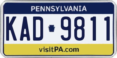 PA license plate KAD9811