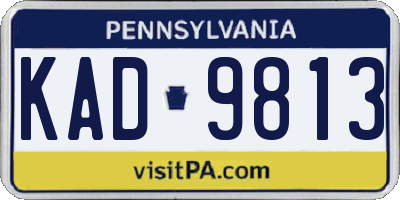 PA license plate KAD9813