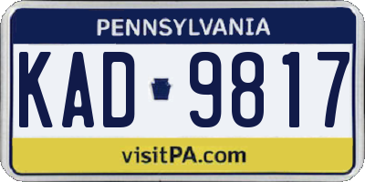 PA license plate KAD9817