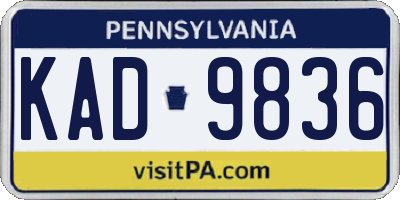 PA license plate KAD9836