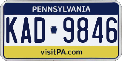 PA license plate KAD9846