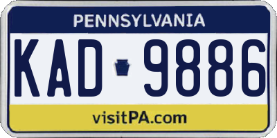 PA license plate KAD9886