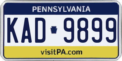 PA license plate KAD9899