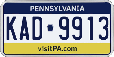 PA license plate KAD9913
