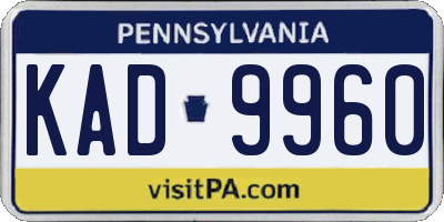 PA license plate KAD9960