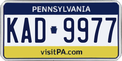 PA license plate KAD9977