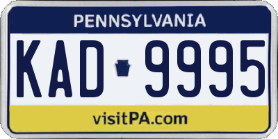 PA license plate KAD9995