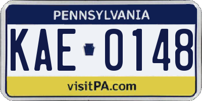 PA license plate KAE0148