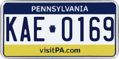 PA license plate KAE0169