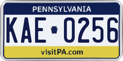 PA license plate KAE0256