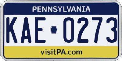 PA license plate KAE0273