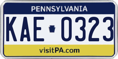 PA license plate KAE0323