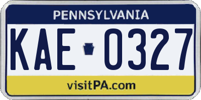 PA license plate KAE0327