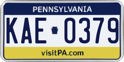 PA license plate KAE0379