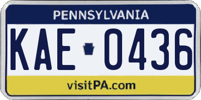 PA license plate KAE0436