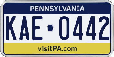 PA license plate KAE0442