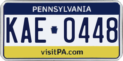 PA license plate KAE0448