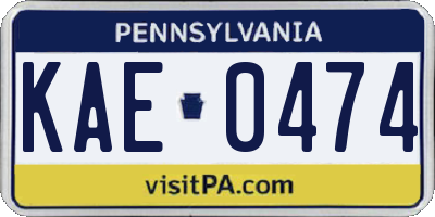 PA license plate KAE0474
