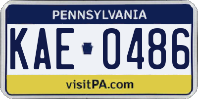 PA license plate KAE0486
