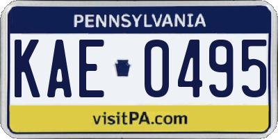 PA license plate KAE0495