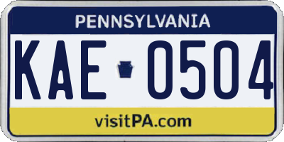 PA license plate KAE0504