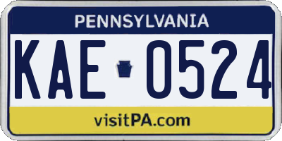 PA license plate KAE0524