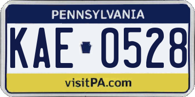 PA license plate KAE0528